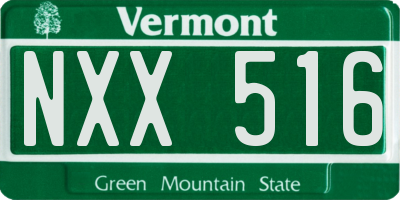 VT license plate NXX516