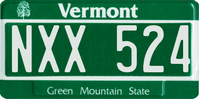 VT license plate NXX524
