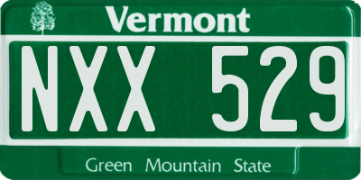 VT license plate NXX529