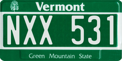 VT license plate NXX531
