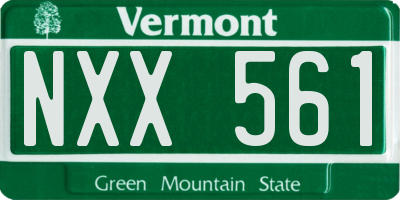 VT license plate NXX561