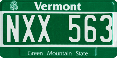 VT license plate NXX563