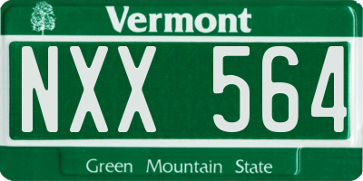 VT license plate NXX564