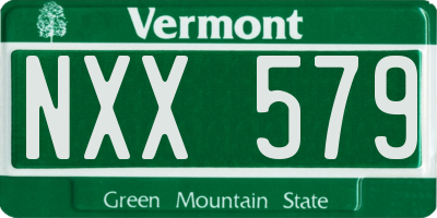 VT license plate NXX579