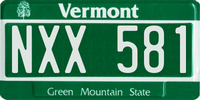 VT license plate NXX581