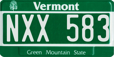 VT license plate NXX583