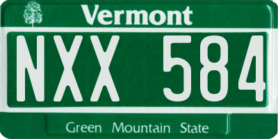 VT license plate NXX584