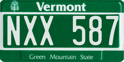 VT license plate NXX587