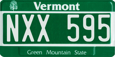 VT license plate NXX595