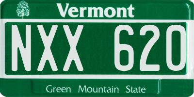 VT license plate NXX620