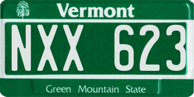 VT license plate NXX623