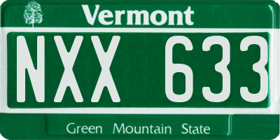 VT license plate NXX633
