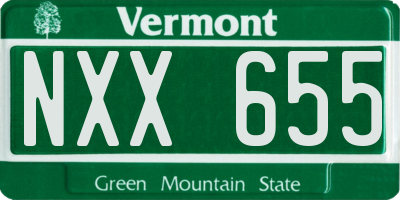VT license plate NXX655