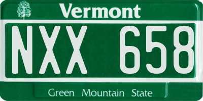 VT license plate NXX658