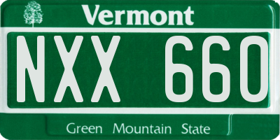 VT license plate NXX660