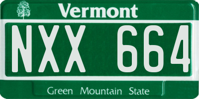 VT license plate NXX664
