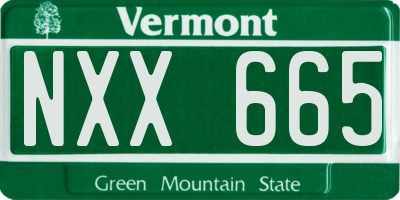 VT license plate NXX665