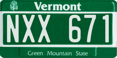 VT license plate NXX671
