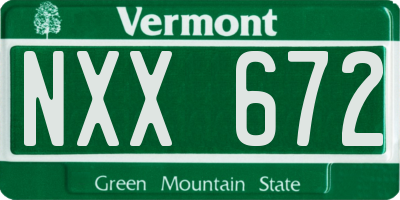 VT license plate NXX672