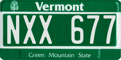 VT license plate NXX677