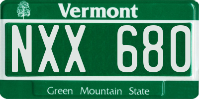 VT license plate NXX680