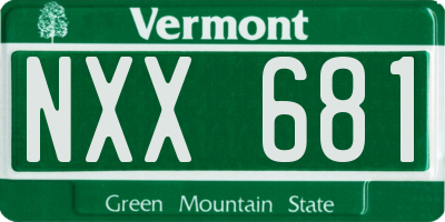 VT license plate NXX681