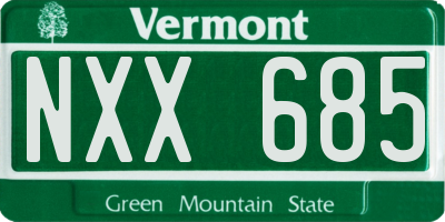 VT license plate NXX685