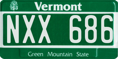 VT license plate NXX686