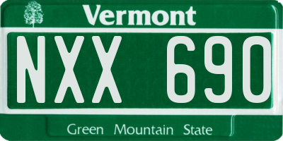 VT license plate NXX690