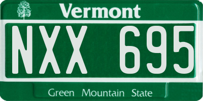 VT license plate NXX695