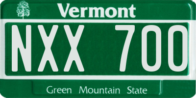 VT license plate NXX700