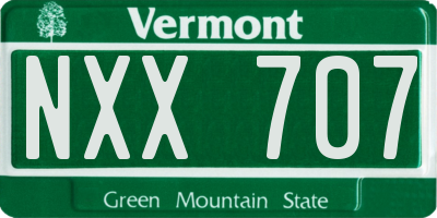 VT license plate NXX707