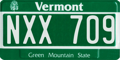 VT license plate NXX709