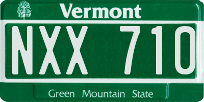 VT license plate NXX710