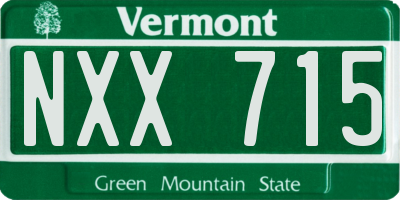 VT license plate NXX715