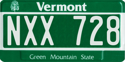 VT license plate NXX728