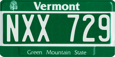 VT license plate NXX729
