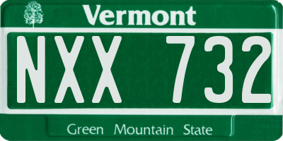 VT license plate NXX732
