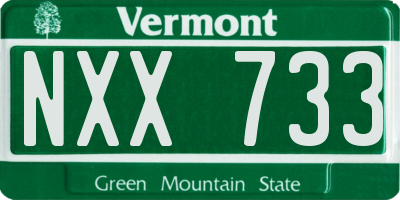 VT license plate NXX733