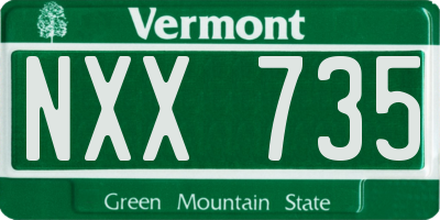 VT license plate NXX735