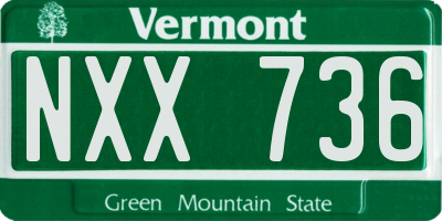 VT license plate NXX736