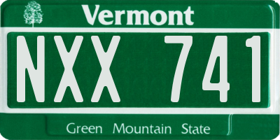 VT license plate NXX741