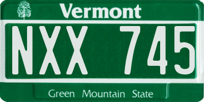 VT license plate NXX745