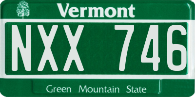 VT license plate NXX746