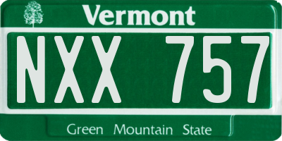 VT license plate NXX757