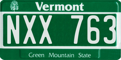 VT license plate NXX763
