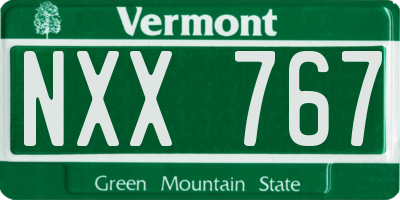 VT license plate NXX767