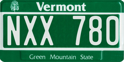 VT license plate NXX780