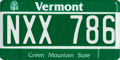 VT license plate NXX786