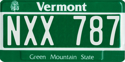 VT license plate NXX787